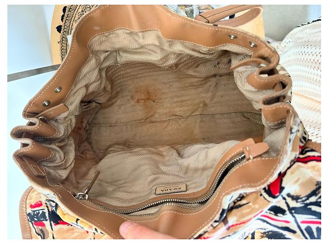 Bolso Prada Venezia de lona estampada y cuero - vista 9