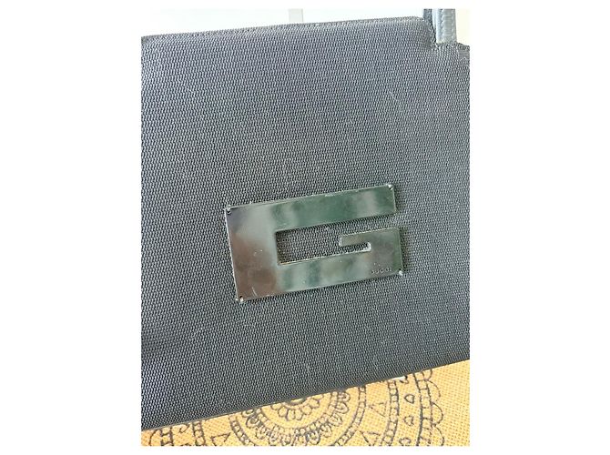 Borsa Gucci nera in tela e pelle - vista 2