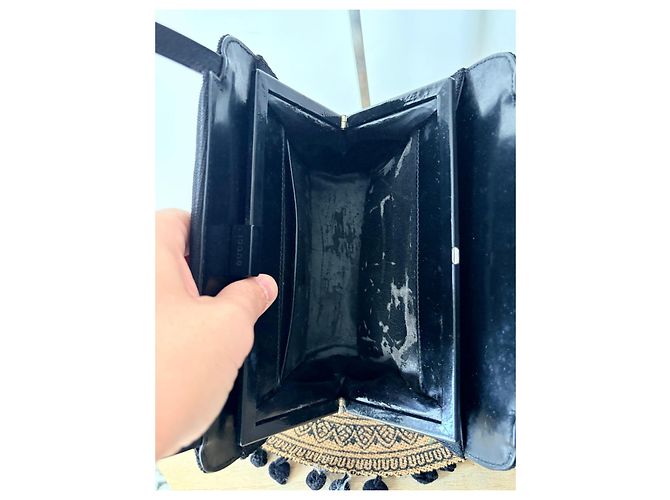Borsa Gucci nera in tela e pelle - vista 6