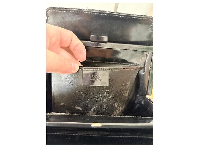 Borsa Gucci nera in tela e pelle - vista 7