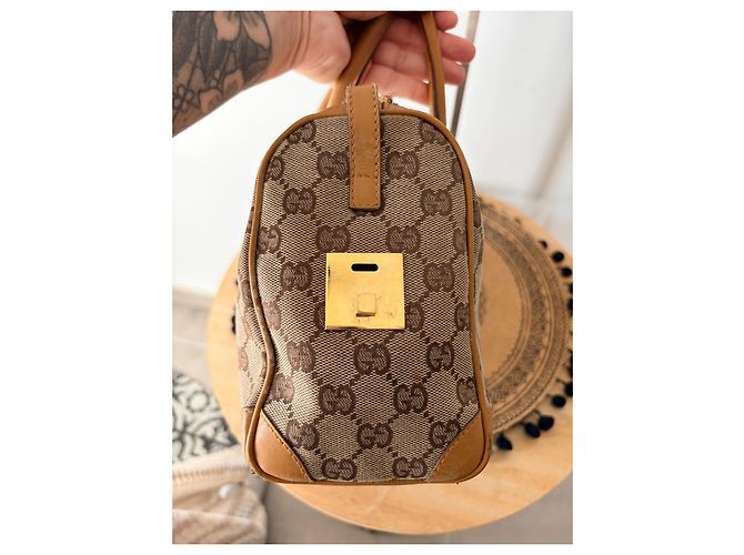 Borsa Bowling Gucci Monogram in Tela e Pelle - vista 7