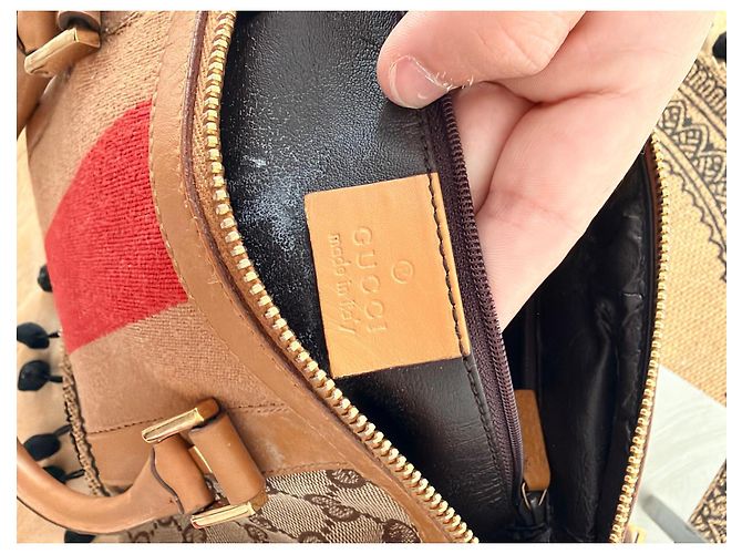 Borsa Bowling Gucci Monogram in Tela e Pelle - vista 9