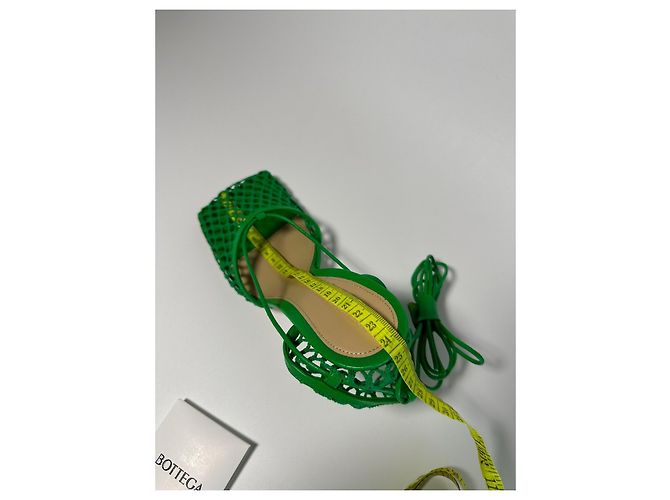 Bottega Veneta Stretch-Sandalen Mesh Leder Grass Green - Ansicht 14