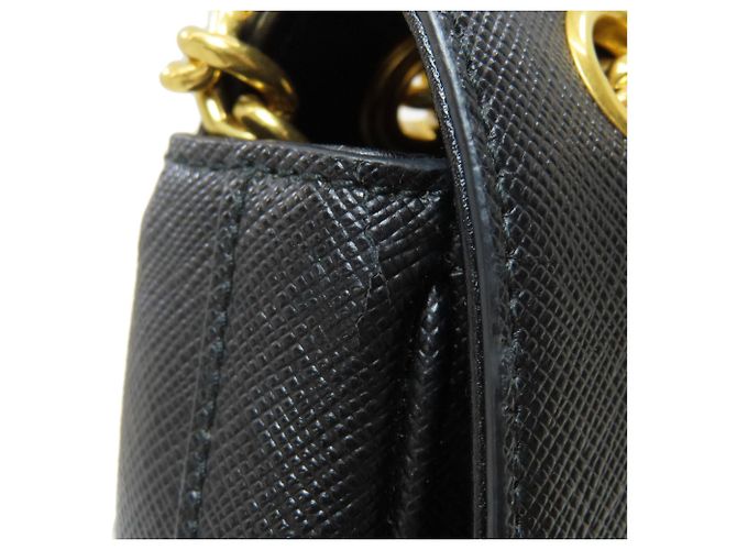 Borsa a tracolla con catena in pelle Saffiano Prada - vista 13