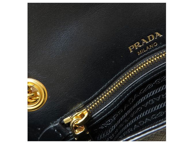 Borsa a tracolla con catena in pelle Saffiano Prada - vista 7