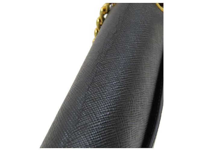 Borsa a tracolla con catena in pelle Saffiano Prada - vista 8
