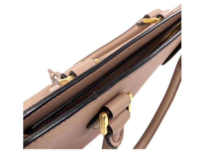 Borsa a mano 2-Way Prada Saffiano in Pink Beige - vista 12