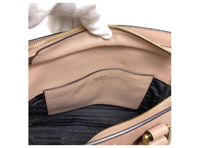 Borsa a mano 2-Way Prada Saffiano in Pink Beige - vista 9