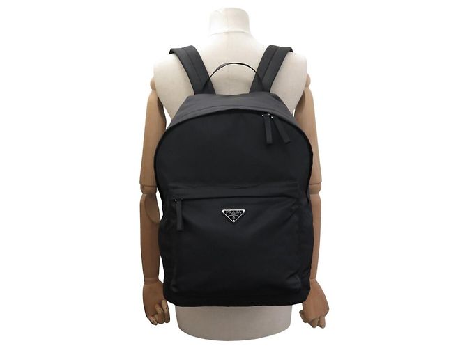 NEUER PRADA 2VZ034 RUCKSACK AUS SCHWAREM RE-NYLON GEWEBE - Ansicht 5