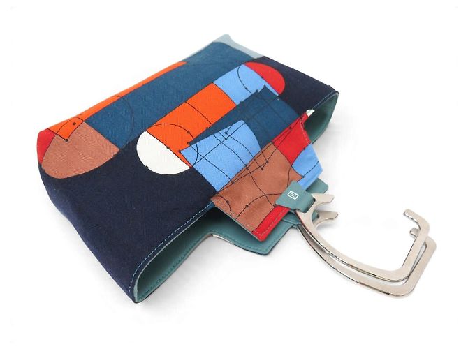 Hermès NUOVA BORSA A MANO HERMES PETIT H REVERSIBLE ECHEC AU ROI CACHEMIRE PELLE BAG - vista 6