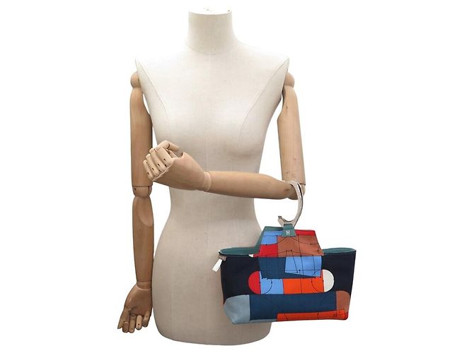 Hermès NUOVA BORSA A MANO HERMES PETIT H REVERSIBLE ECHEC AU ROI CACHEMIRE PELLE BAG - vista 8