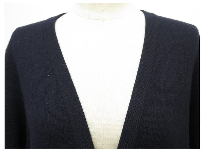 CHANEL V-AUSSCHNITT CARDIGAN DOPPELKNOPF LOGO CC 42 L AUS KASHMIR - Ansicht 2