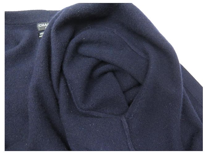 CHANEL V-AUSSCHNITT CARDIGAN DOPPELKNOPF LOGO CC 42 L AUS KASHMIR - Ansicht 6