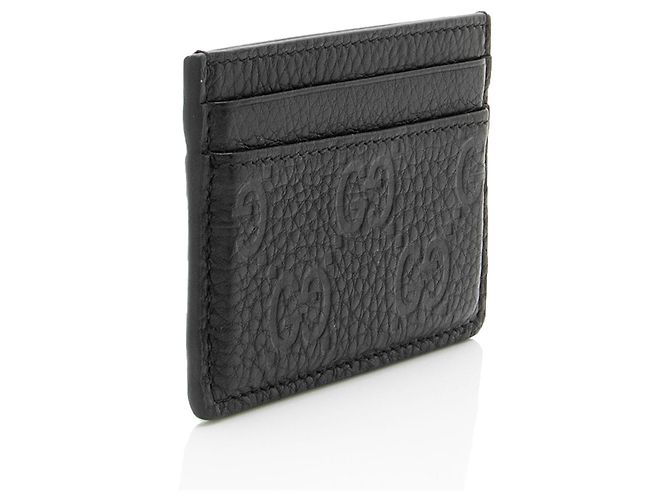 Tarjetero Gucci GG de piel granulada con emblema - vista 2