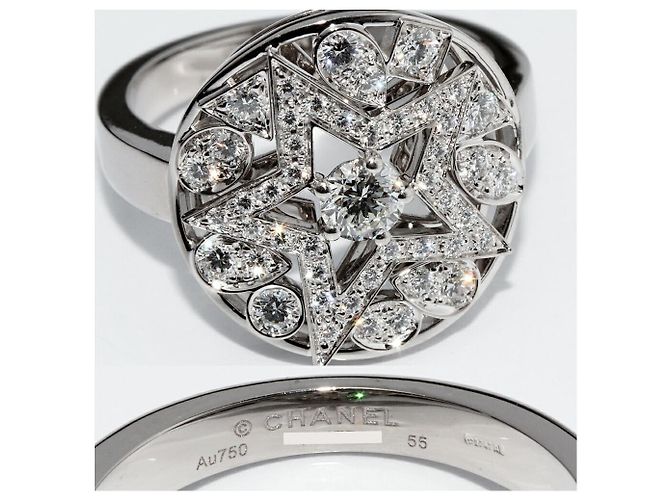 Anello Chanel Comete Au750 in Oro Bianco e Diamanti Misura 17 - vista 5