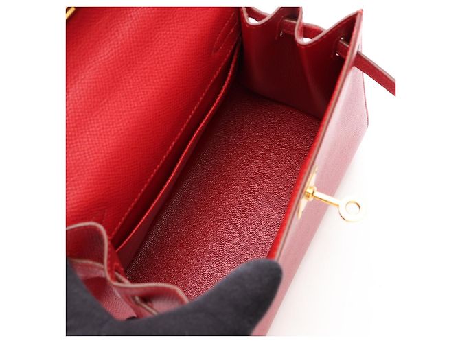 Hermès Borsa Hermes Mini Kelly Sac a Depeches in pelle Chevre - vista 3