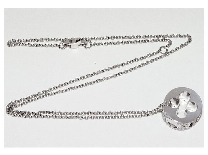 Collana con pendente Louis Vuitton 18K White Gold Empreinte Q93164 - vista 3