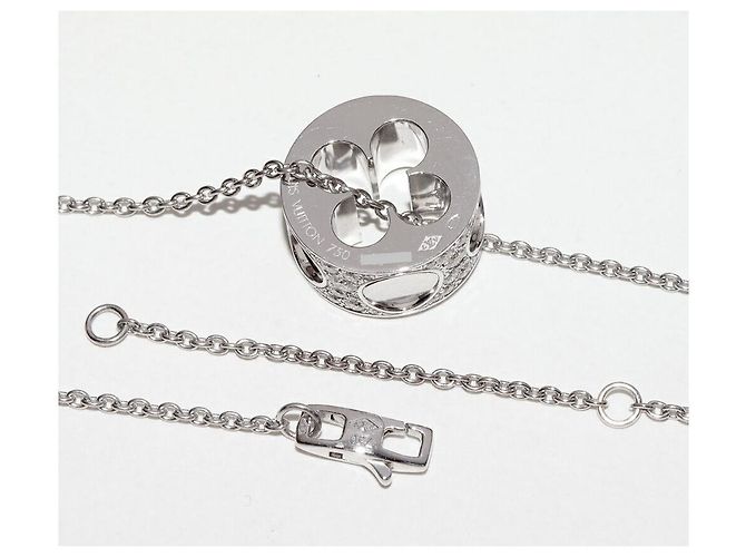 Collana con pendente Louis Vuitton 18K White Gold Empreinte Q93164 - vista 4