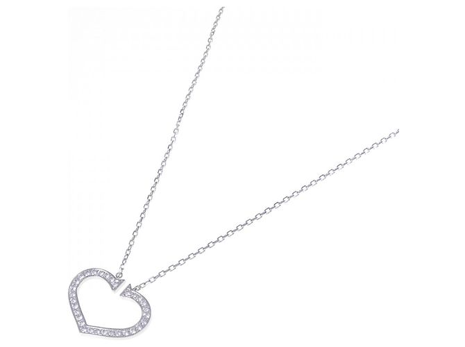 Collana Cartier C Heart 750 White Gold - vista 2