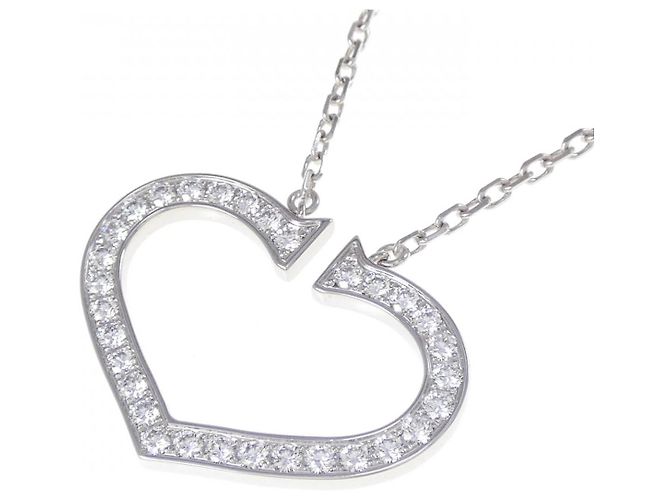 Collana Cartier C Heart 750 White Gold - vista 3