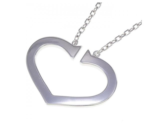 Collana Cartier C Heart 750 White Gold - vista 4