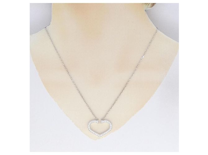 Collana Cartier C Heart 750 White Gold - vista 6