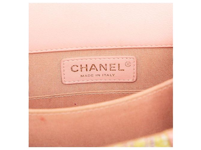 Borsa a tracolla Chanel Boy in tweed e pelle di agnello - vista 5