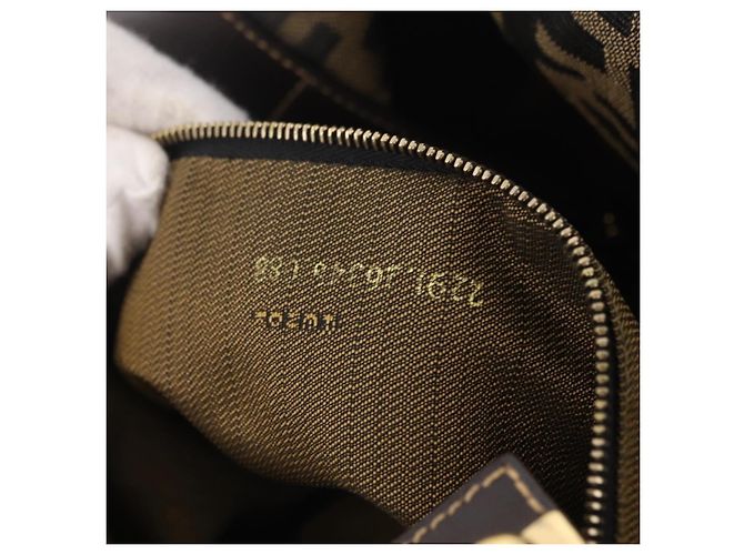 FENDI Zucca Canvas Vanity Hand Bag Black Brown - vista 12