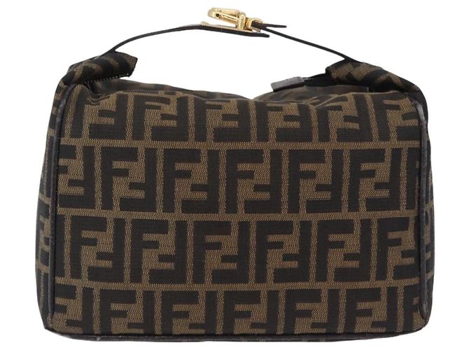 FENDI Zucca Canvas Vanity Hand Bag Black Brown - vista 13