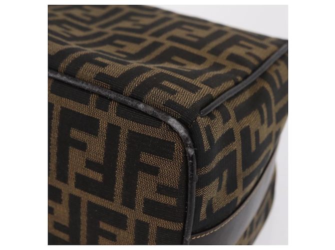 FENDI Zucca Canvas Vanity Hand Bag Black Brown - vista 18