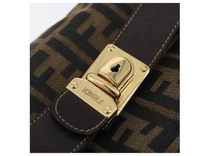 FENDI Zucca Canvas Vanity Hand Bag Black Brown - vista 19