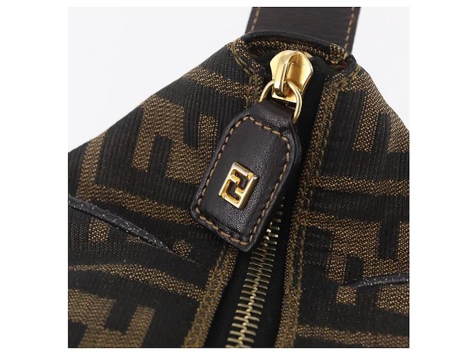 FENDI Zucca Canvas Vanity Hand Bag Black Brown - vista 20