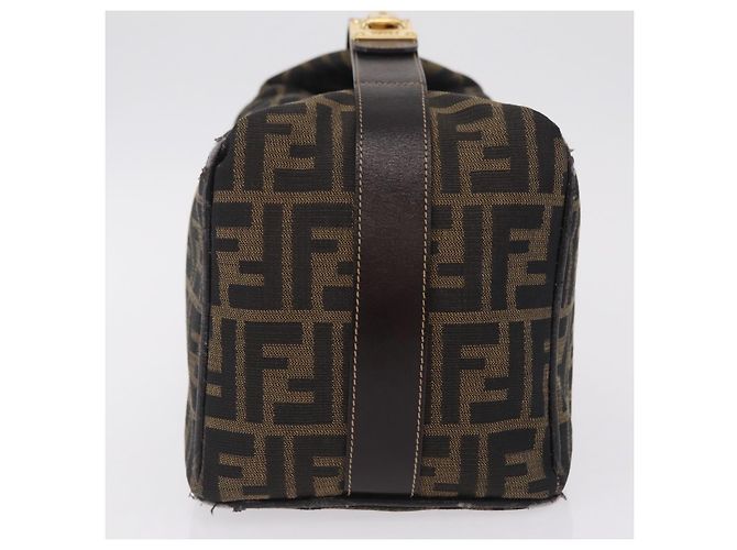 FENDI Zucca Canvas Vanity Hand Bag Black Brown - vista 3