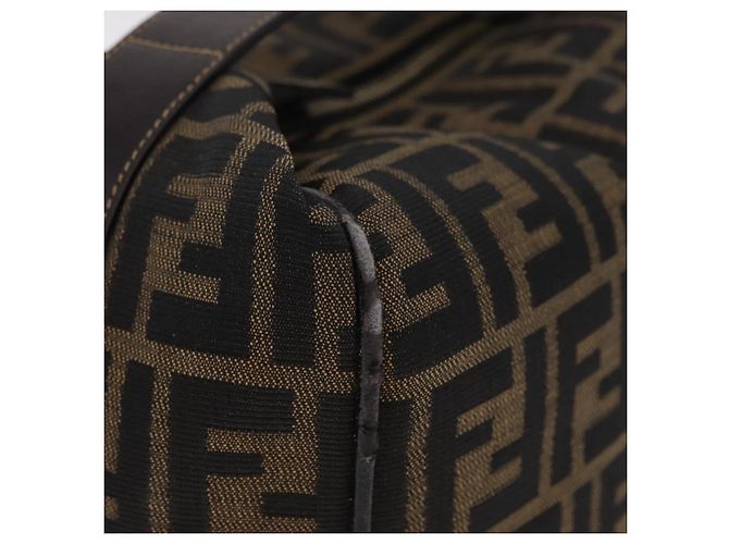 FENDI Zucca Canvas Vanity Hand Bag Black Brown - vista 4