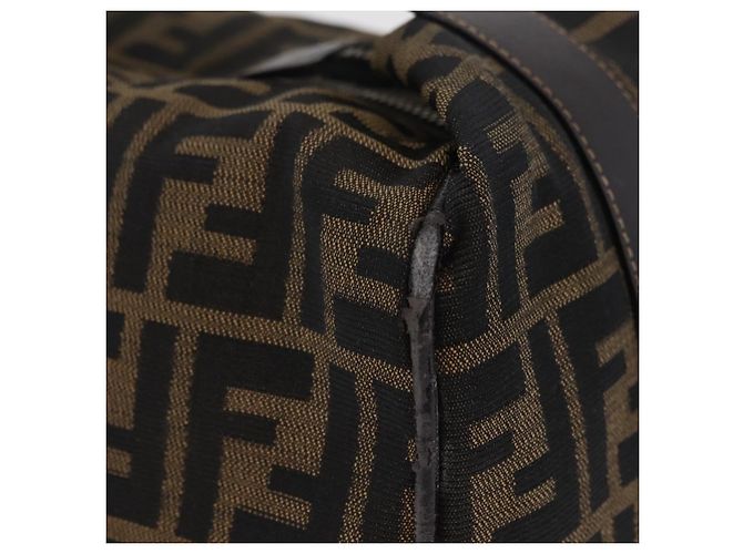 FENDI Zucca Canvas Vanity Hand Bag Black Brown - vista 5