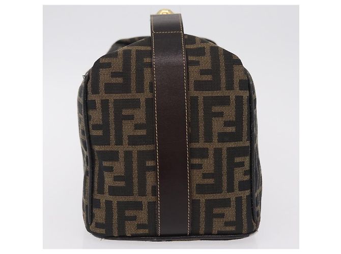 FENDI Zucca Canvas Vanity Hand Bag Black Brown - vista 6