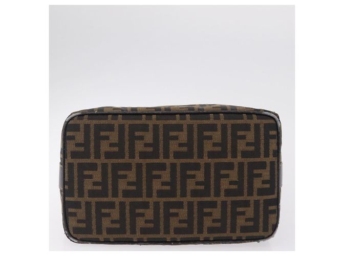FENDI Zucca Canvas Vanity Hand Bag Black Brown - vista 7