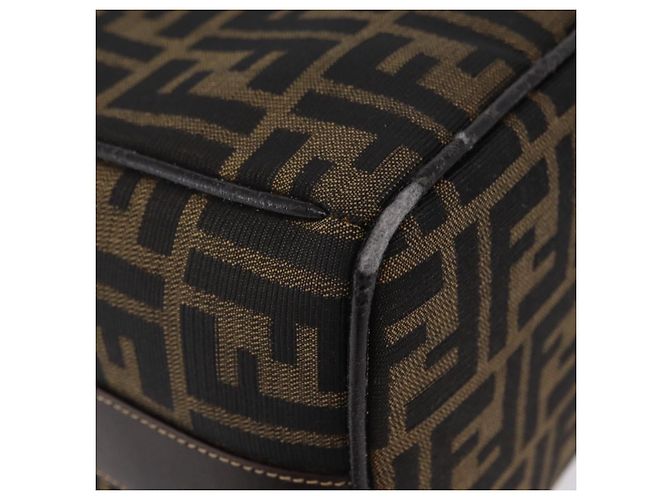 FENDI Zucca Canvas Vanity Hand Bag Black Brown - vista 8