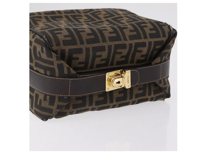 FENDI Zucca Canvas Vanity Hand Bag Black Brown - vista 9