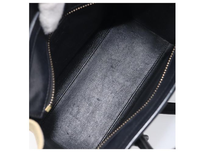 Céline CELINE Luggage Nano Shopper Hand Bag Canvas 2way Navy Black - vista 11