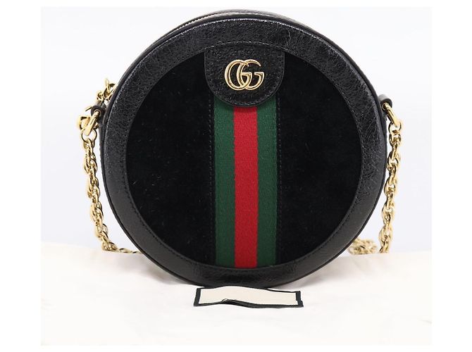 GUCCI Ophdia GG Web Sherry Line Chain Shoulder Bag Suede 550618 - vista 12