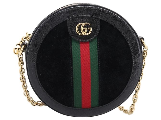 GUCCI Ophdia GG Web Sherry Line Chain Shoulder Bag Suede 550618 - vista 13