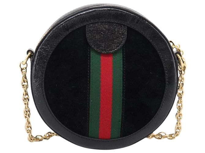 GUCCI Ophdia GG Web Sherry Line Chain Shoulder Bag Suede 550618 - vista 2