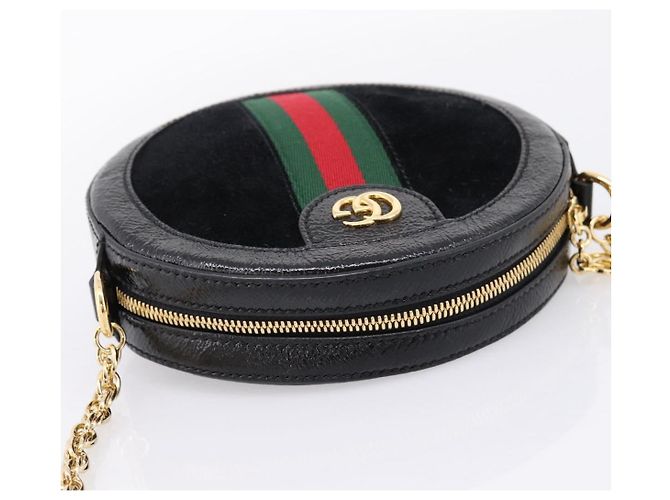 GUCCI Ophdia GG Web Sherry Line Chain Shoulder Bag Suede 550618 - vista 6