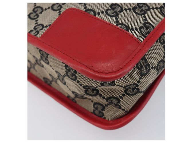 GUCCI GG Canvas Shoulder Bag Navy Gold 001 4205 - vista 13