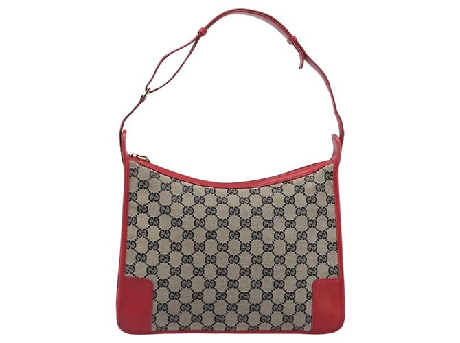 GUCCI GG Canvas Shoulder Bag Navy Gold 001 4205 - vista 2