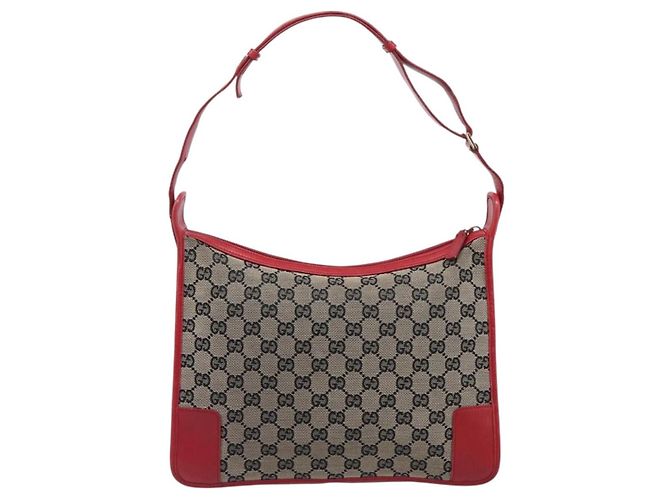 GUCCI GG Canvas Shoulder Bag Navy Gold 001 4205 - vista 3
