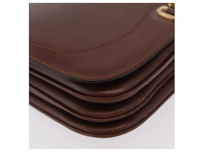 Céline CELINE Triomphe Shoulder Bag Leather Brown Gold Tone - vista 12