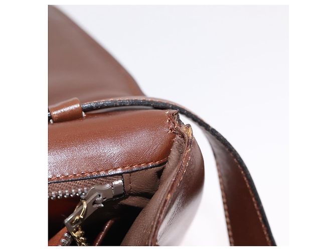 Céline CELINE Triomphe Shoulder Bag Leather Brown Gold Tone - vista 26