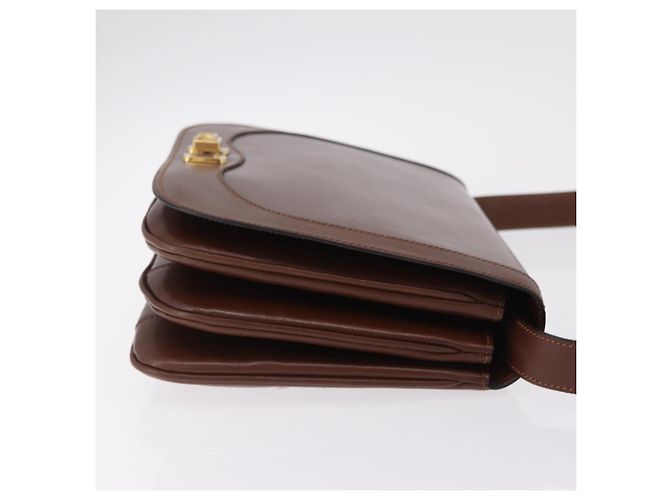 Céline CELINE Triomphe Shoulder Bag Leather Brown Gold Tone - vista 4
